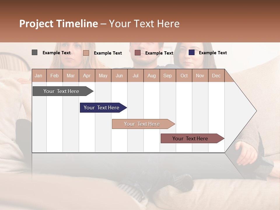 A Man And Woman Sitting On A Couch Pointing At Something PowerPoint Template