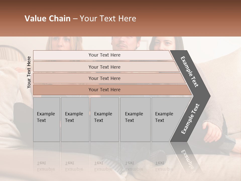 A Man And Woman Sitting On A Couch Pointing At Something PowerPoint Template