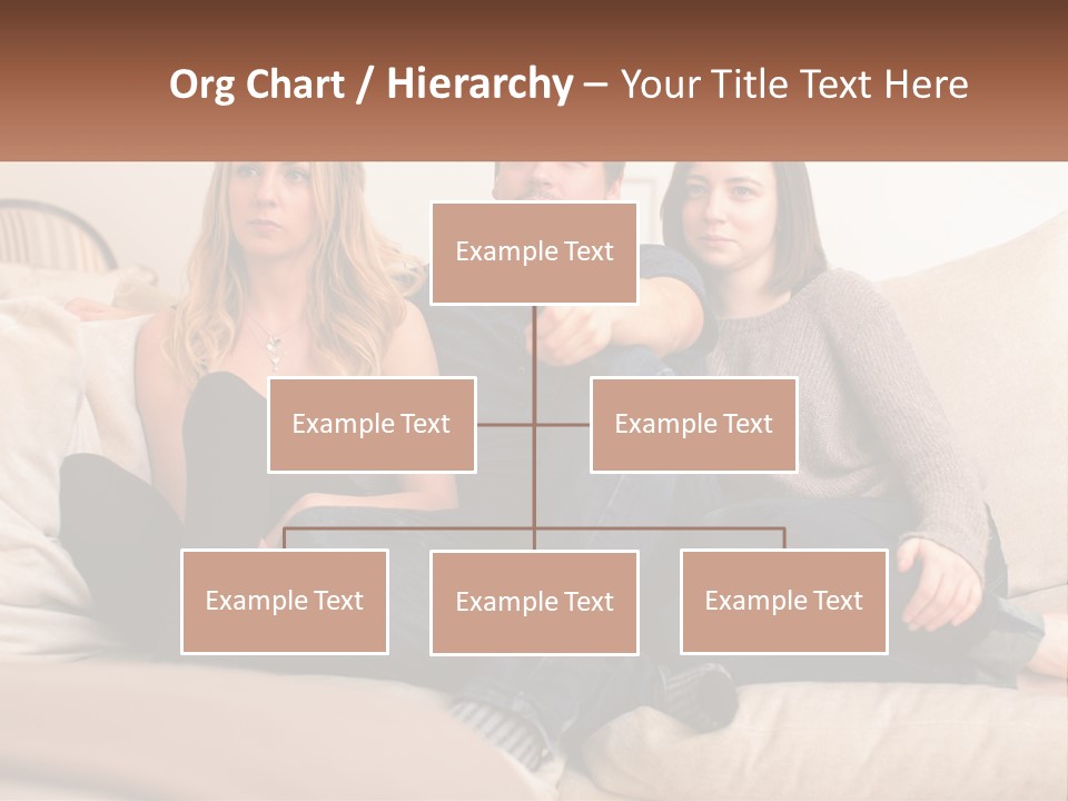 A Man And Woman Sitting On A Couch Pointing At Something PowerPoint Template