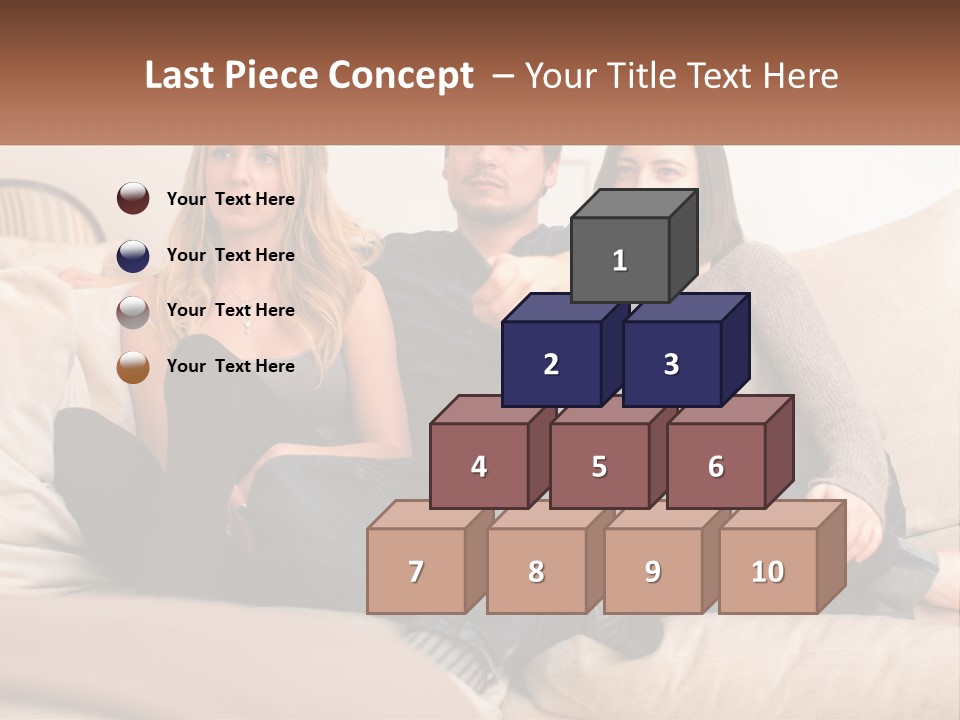 A Man And Woman Sitting On A Couch Pointing At Something PowerPoint Template