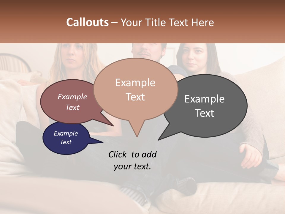 A Man And Woman Sitting On A Couch Pointing At Something PowerPoint Template