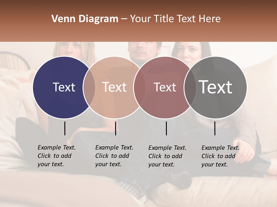 A Man And Woman Sitting On A Couch Pointing At Something PowerPoint Template