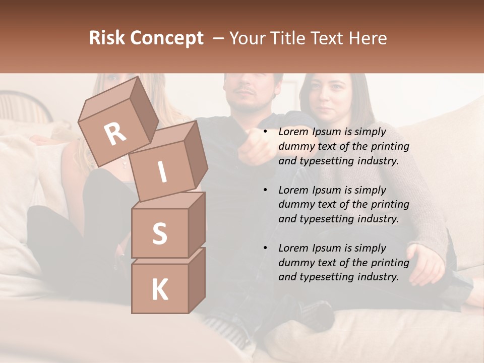 A Man And Woman Sitting On A Couch Pointing At Something PowerPoint Template