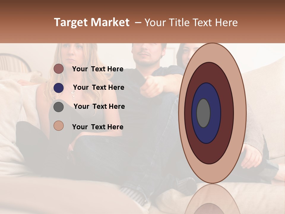 A Man And Woman Sitting On A Couch Pointing At Something PowerPoint Template