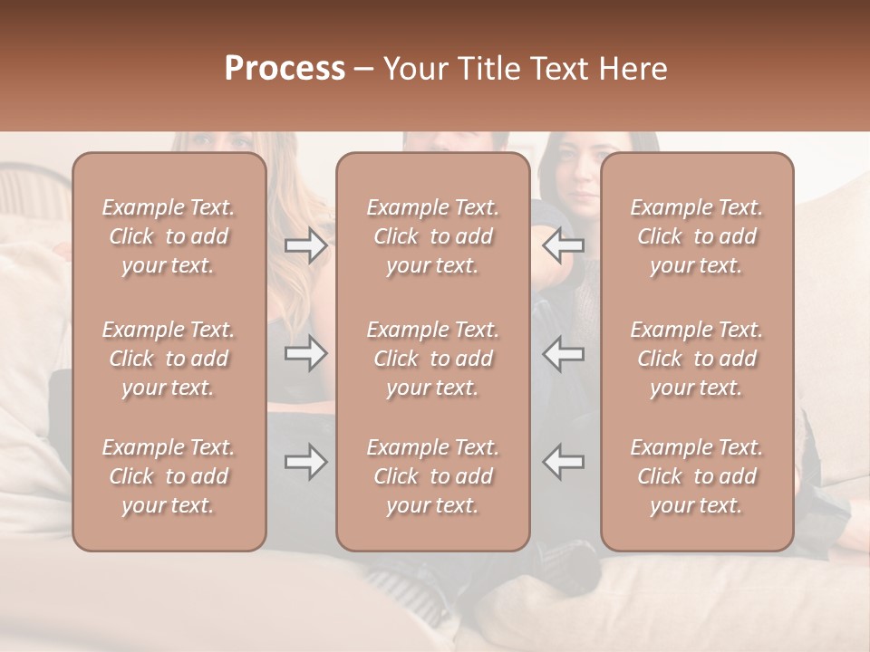A Man And Woman Sitting On A Couch Pointing At Something PowerPoint Template