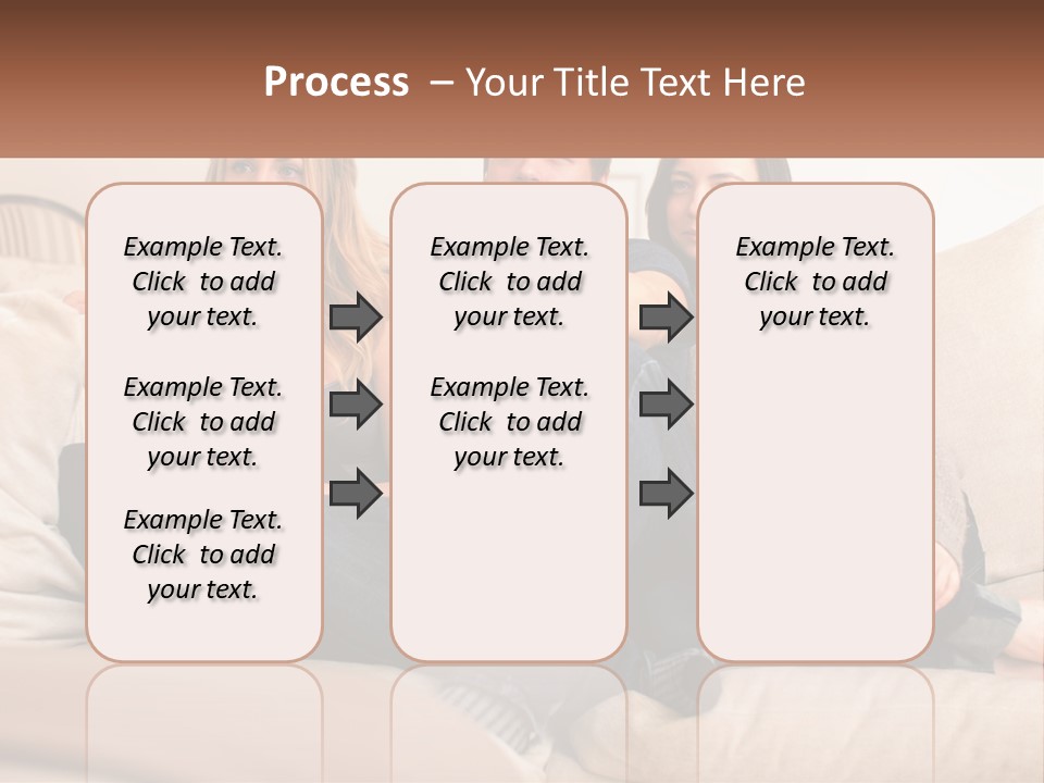 A Man And Woman Sitting On A Couch Pointing At Something PowerPoint Template