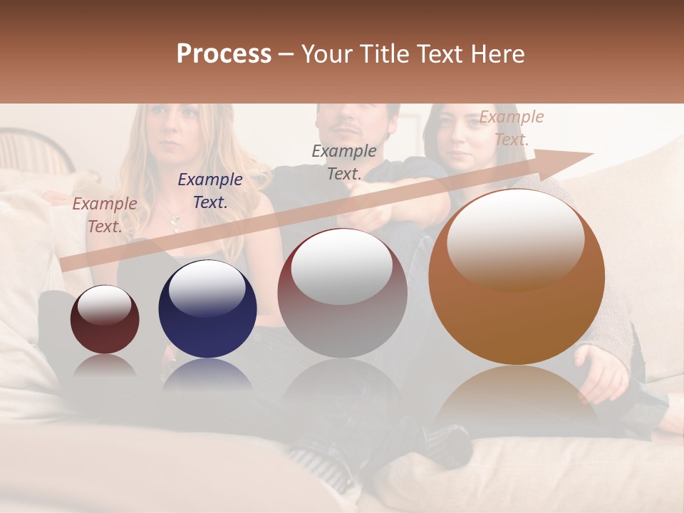 A Man And Woman Sitting On A Couch Pointing At Something PowerPoint Template