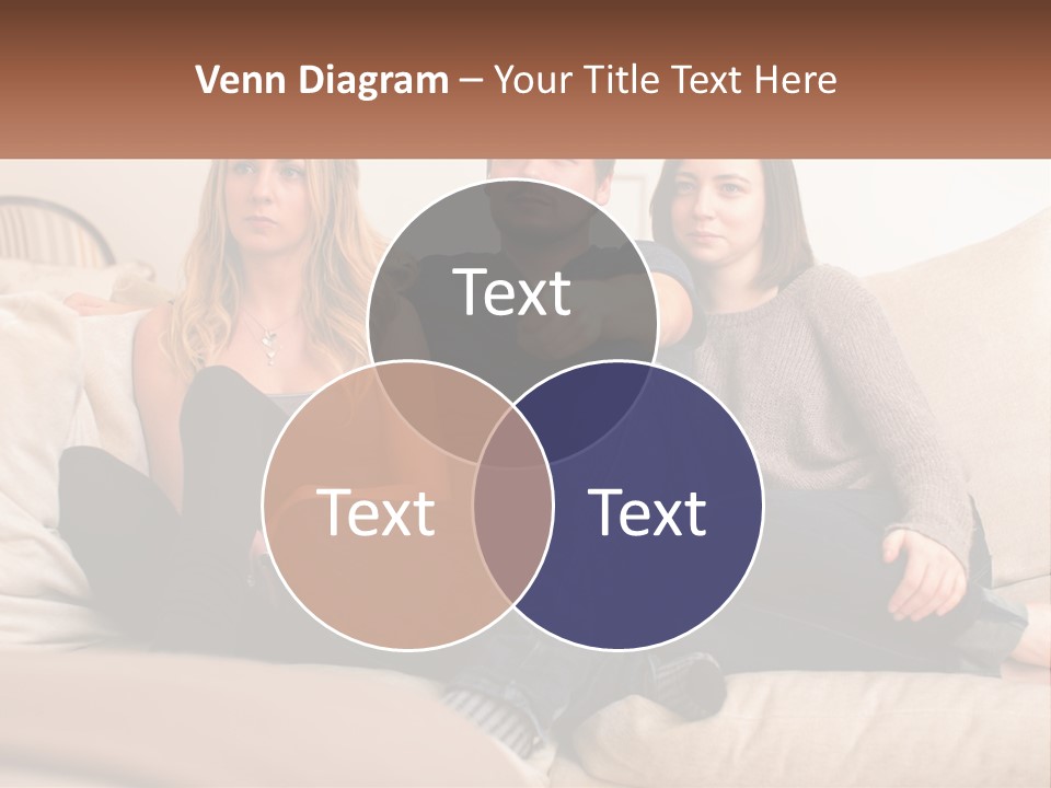 A Man And Woman Sitting On A Couch Pointing At Something PowerPoint Template