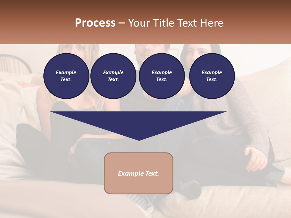 A Man And Woman Sitting On A Couch Pointing At Something PowerPoint Template