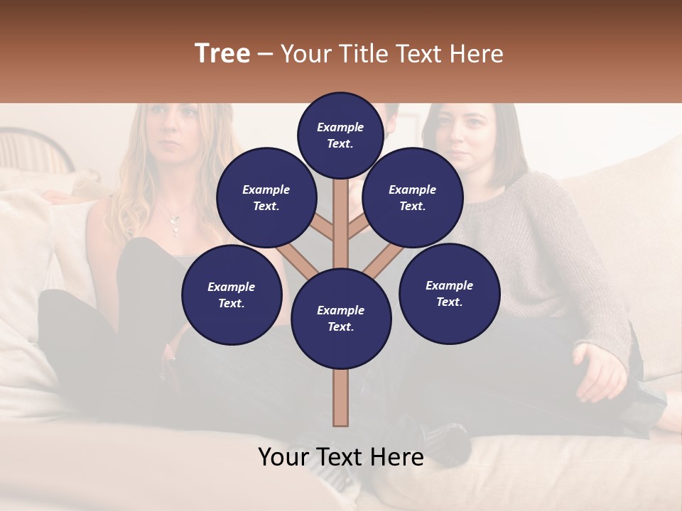 A Man And Woman Sitting On A Couch Pointing At Something PowerPoint Template