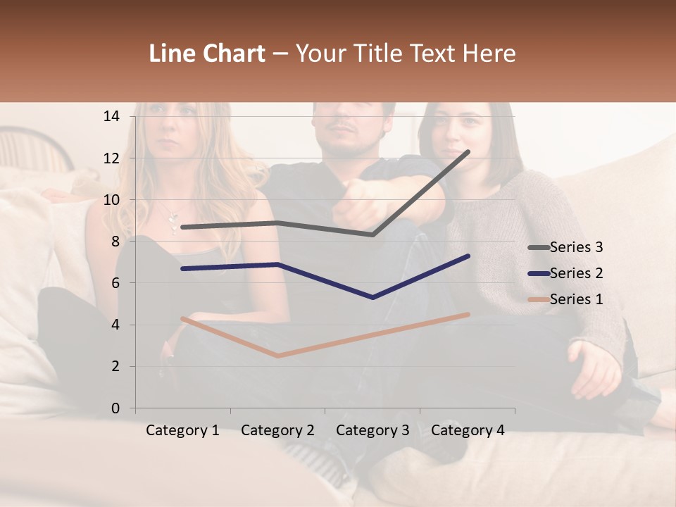 A Man And Woman Sitting On A Couch Pointing At Something PowerPoint Template