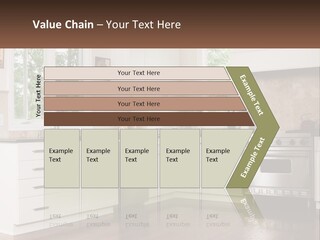 A Kitchen With White Cabinets And A Stainless Steel Stove PowerPoint Template