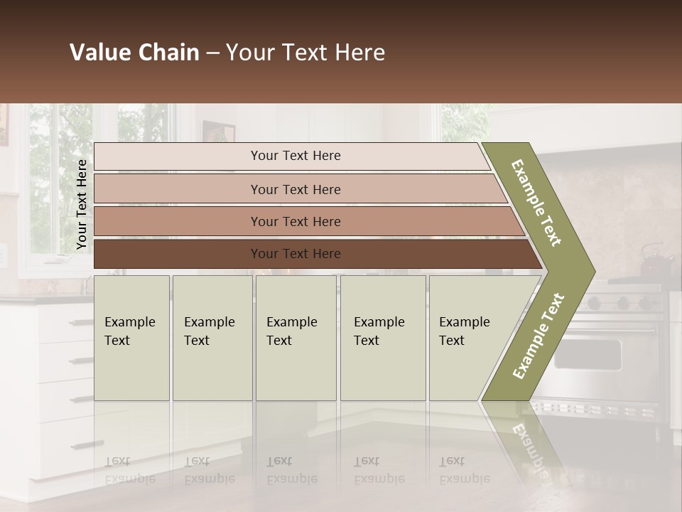 A Kitchen With White Cabinets And A Stainless Steel Stove PowerPoint Template