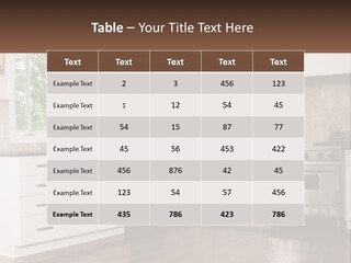 A Kitchen With White Cabinets And A Stainless Steel Stove PowerPoint Template