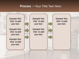 A Kitchen With White Cabinets And A Stainless Steel Stove PowerPoint Template