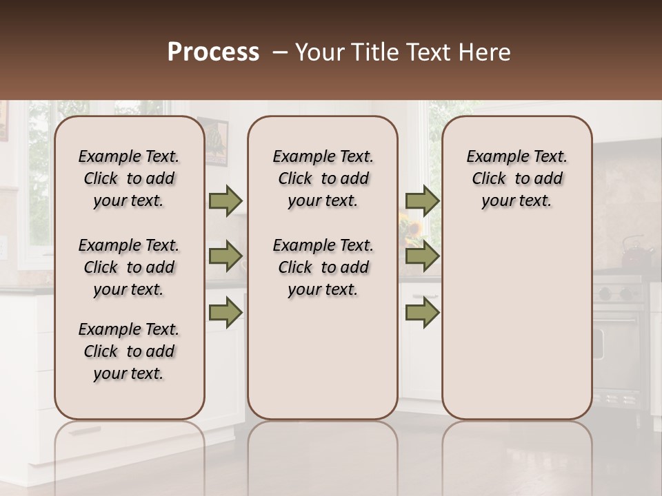 A Kitchen With White Cabinets And A Stainless Steel Stove PowerPoint Template