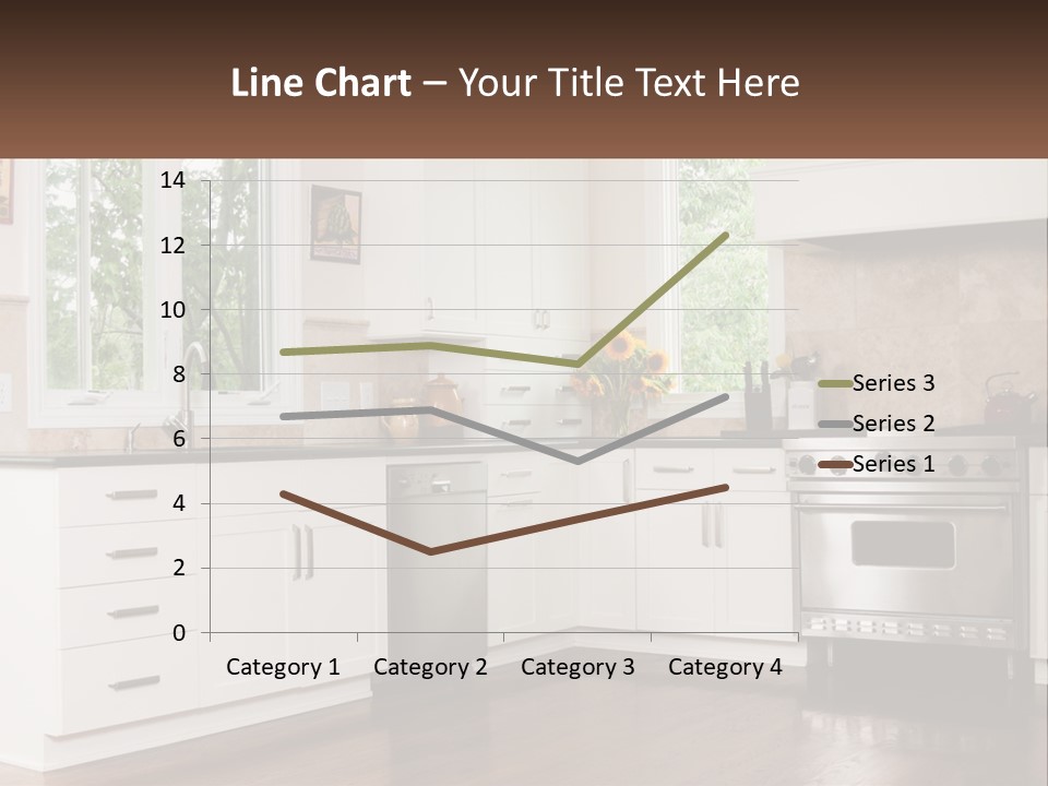 A Kitchen With White Cabinets And A Stainless Steel Stove PowerPoint Template