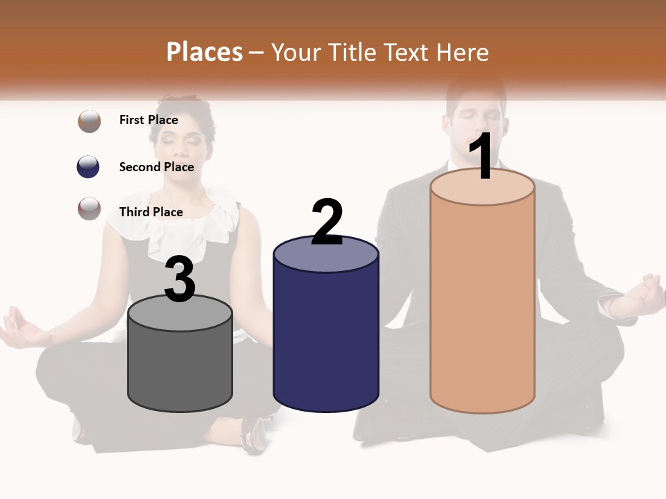 A Man And A Woman Sitting In A Yoga Pose PowerPoint Template