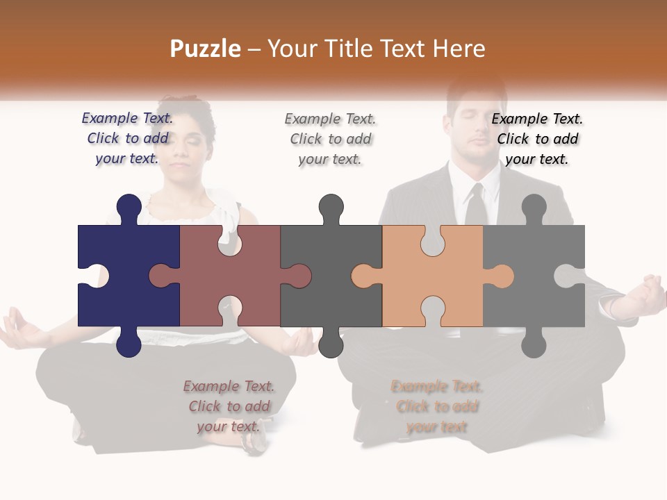 A Man And A Woman Sitting In A Yoga Pose PowerPoint Template