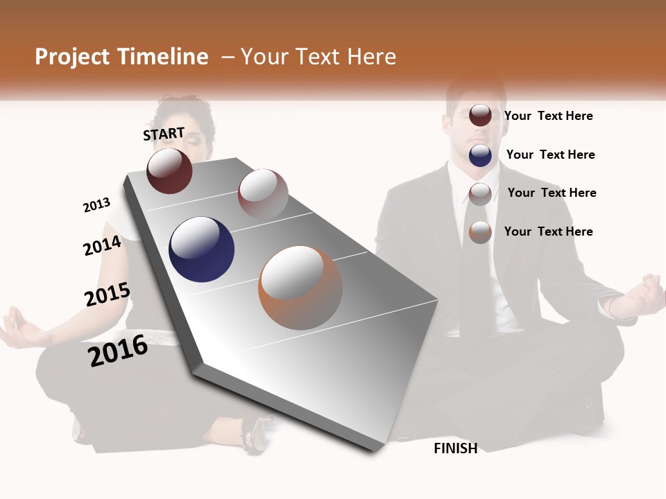 A Man And A Woman Sitting In A Yoga Pose PowerPoint Template