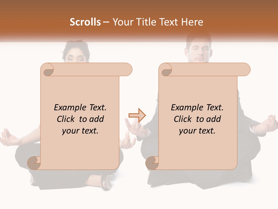 A Man And A Woman Sitting In A Yoga Pose PowerPoint Template