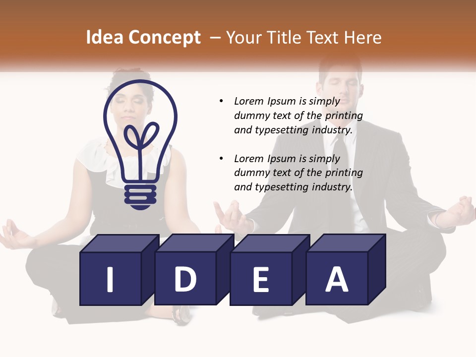 A Man And A Woman Sitting In A Yoga Pose PowerPoint Template