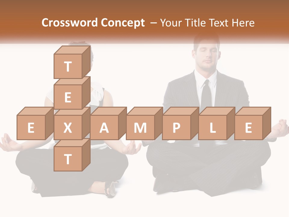 A Man And A Woman Sitting In A Yoga Pose PowerPoint Template