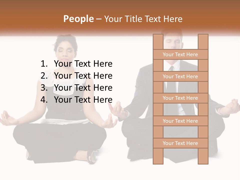 A Man And A Woman Sitting In A Yoga Pose PowerPoint Template