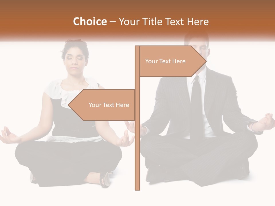 A Man And A Woman Sitting In A Yoga Pose PowerPoint Template