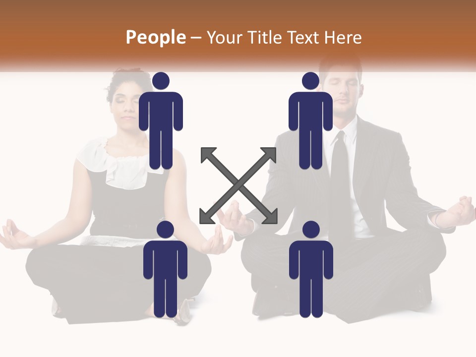 A Man And A Woman Sitting In A Yoga Pose PowerPoint Template