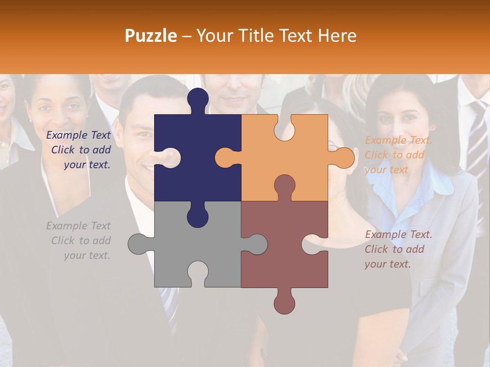 A Group Of Business People Standing Next To Each Other PowerPoint Template
