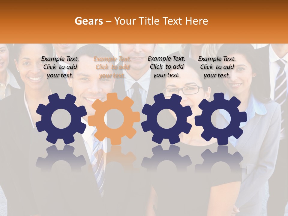 A Group Of Business People Standing Next To Each Other PowerPoint Template