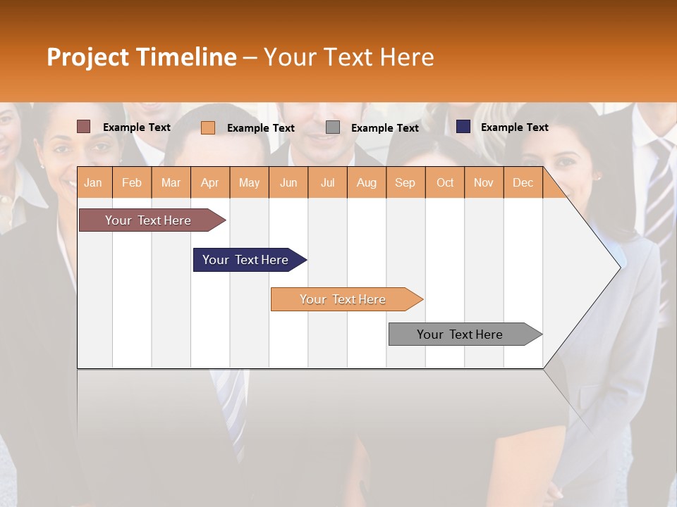 A Group Of Business People Standing Next To Each Other PowerPoint Template