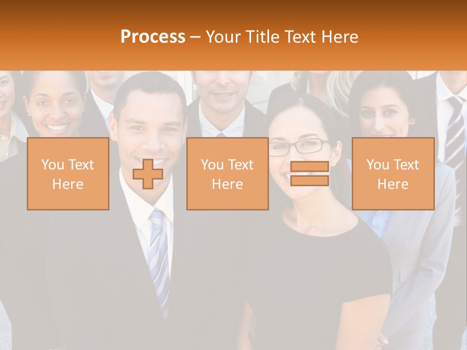 A Group Of Business People Standing Next To Each Other PowerPoint Template