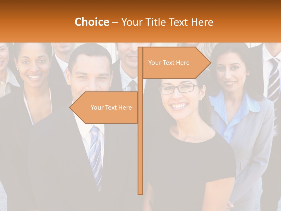 A Group Of Business People Standing Next To Each Other PowerPoint Template