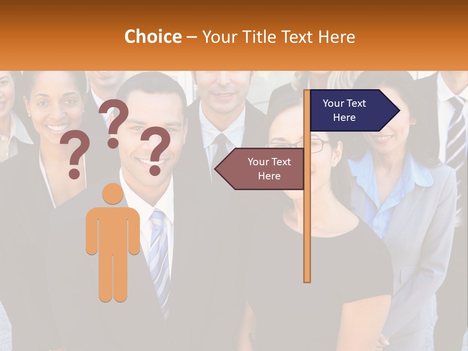 A Group Of Business People Standing Next To Each Other PowerPoint Template