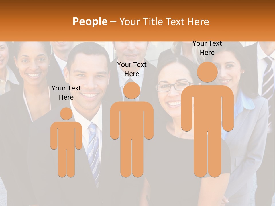 A Group Of Business People Standing Next To Each Other PowerPoint Template