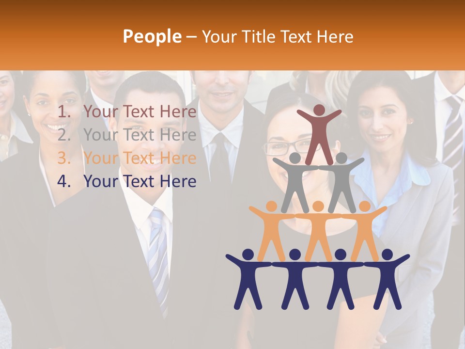 A Group Of Business People Standing Next To Each Other PowerPoint Template