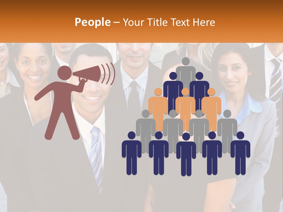 A Group Of Business People Standing Next To Each Other PowerPoint Template