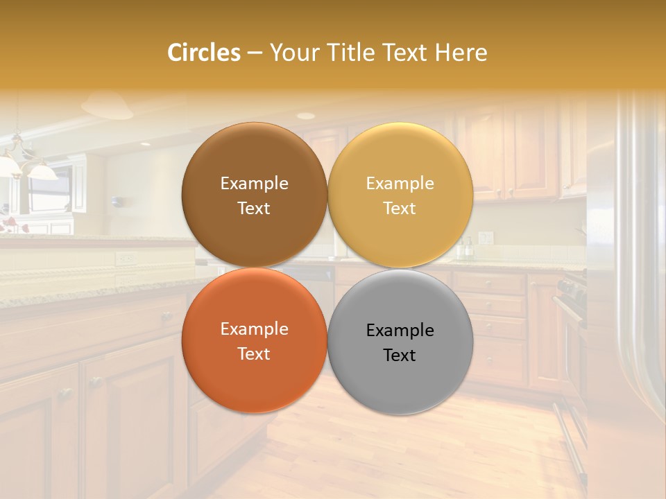 A Kitchen With Wooden Cabinets And A Stainless Steel Dishwasher PowerPoint Template