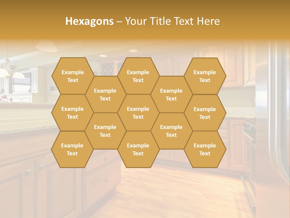 A Kitchen With Wooden Cabinets And A Stainless Steel Dishwasher PowerPoint Template