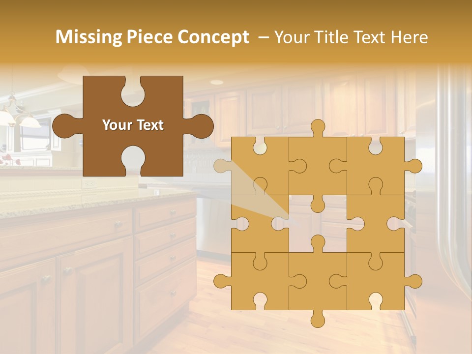 A Kitchen With Wooden Cabinets And A Stainless Steel Dishwasher PowerPoint Template