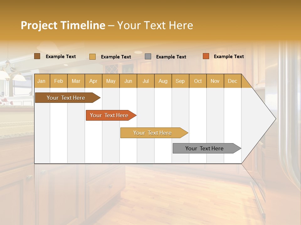 A Kitchen With Wooden Cabinets And A Stainless Steel Dishwasher PowerPoint Template