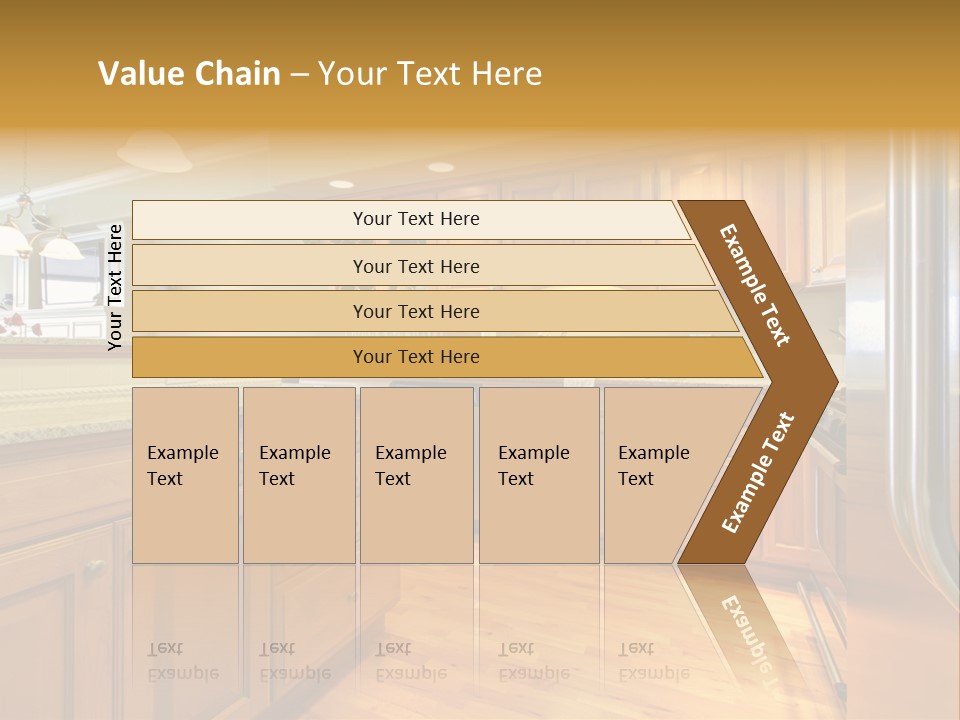 A Kitchen With Wooden Cabinets And A Stainless Steel Dishwasher PowerPoint Template