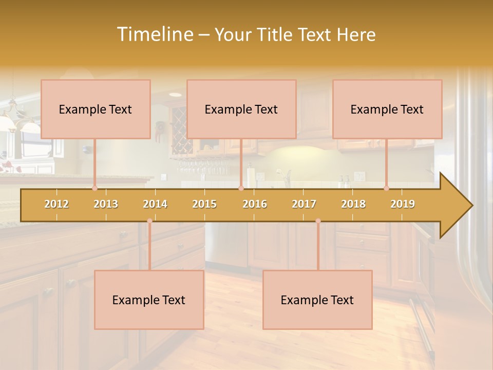 A Kitchen With Wooden Cabinets And A Stainless Steel Dishwasher PowerPoint Template