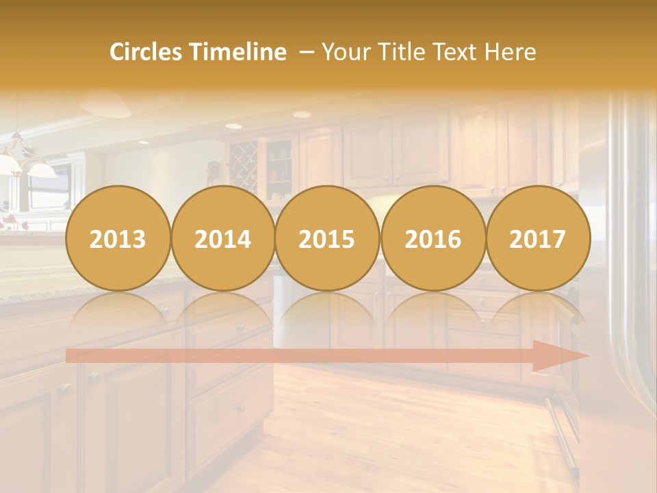 A Kitchen With Wooden Cabinets And A Stainless Steel Dishwasher PowerPoint Template