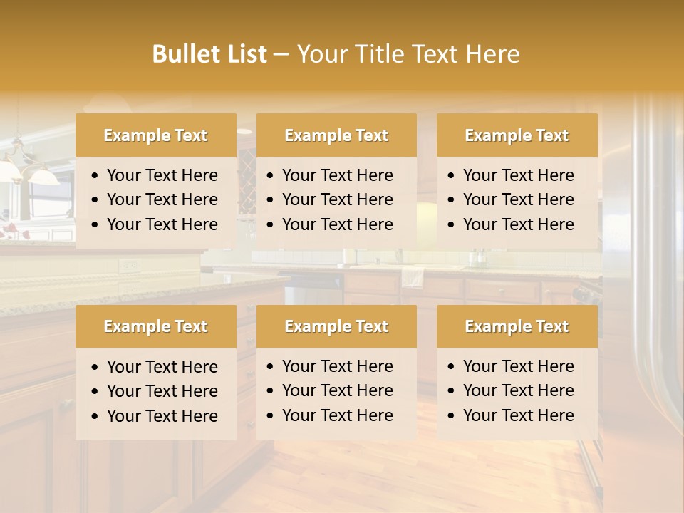 A Kitchen With Wooden Cabinets And A Stainless Steel Dishwasher PowerPoint Template
