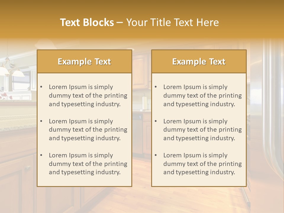 A Kitchen With Wooden Cabinets And A Stainless Steel Dishwasher PowerPoint Template