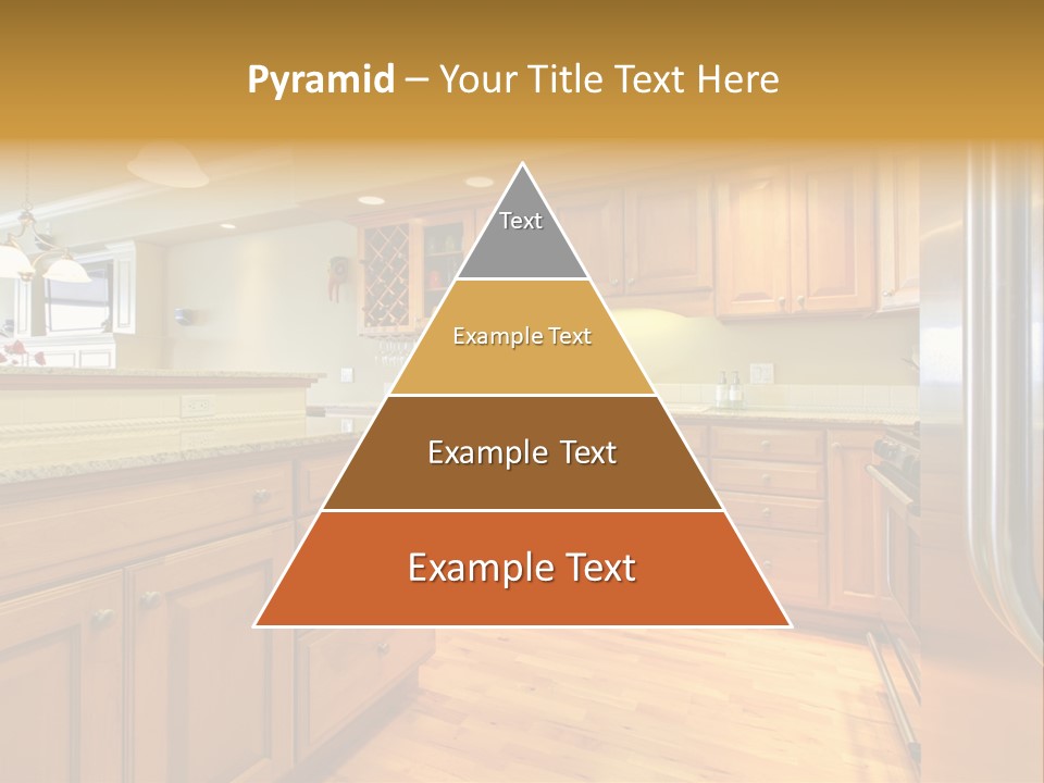 A Kitchen With Wooden Cabinets And A Stainless Steel Dishwasher PowerPoint Template