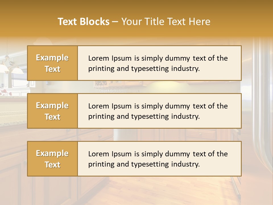 A Kitchen With Wooden Cabinets And A Stainless Steel Dishwasher PowerPoint Template